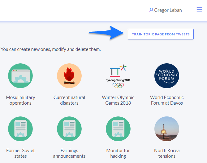 Training your topic pages from your Twitter influencers