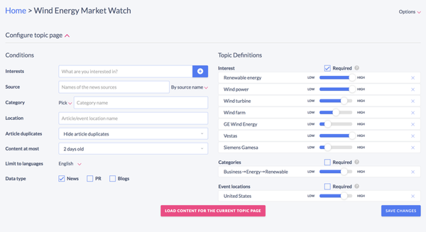Receive email alerts for your topic pages